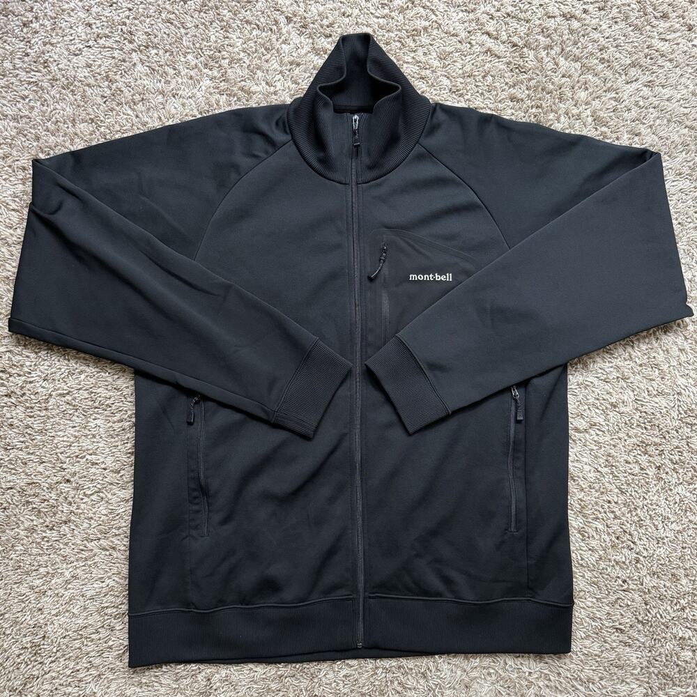 Mont Bell Mountain Jersey Jacket Full Zip Black Polyester 1114390 Men’s Size XL